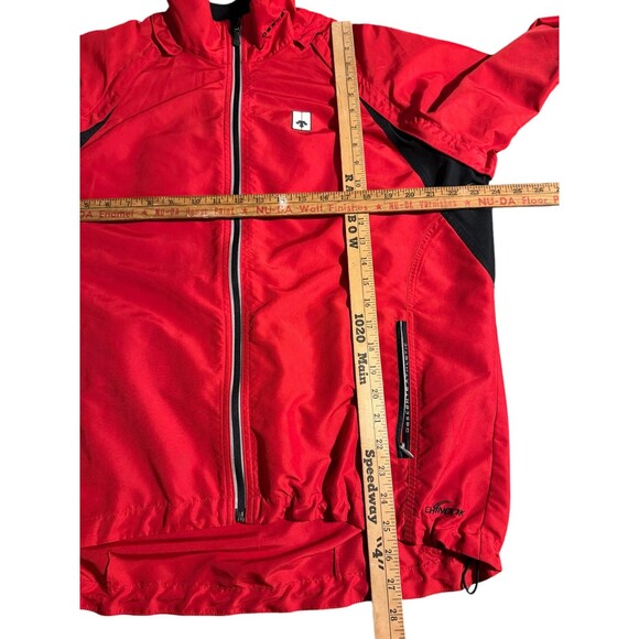 Descente Cycling Jacket Red Black Mesh Convertible Sleeves Mens L Pockets - Picture 4 of 12